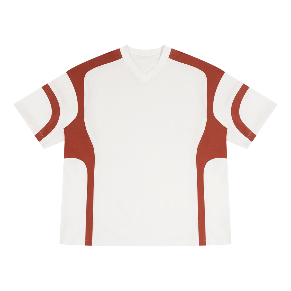 Unisex Color Block V-Neck T-Shirt