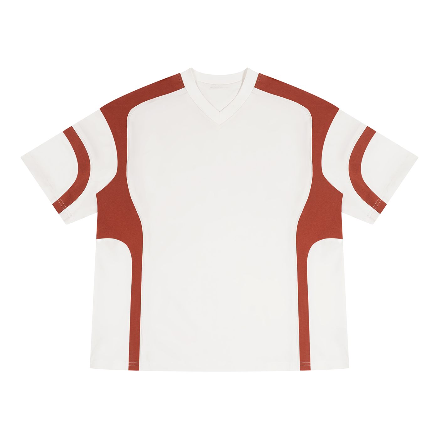 Unisex Color Block V-Neck T-Shirt