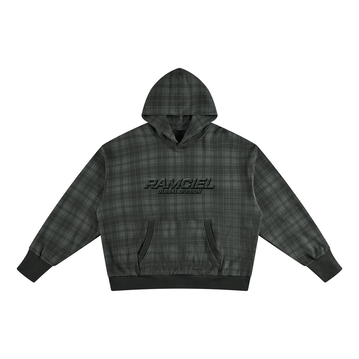Unisex Plaid Color Block Hoodie