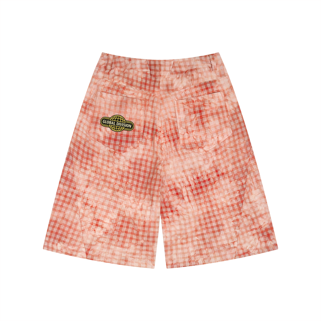 Unisex Vintage Wash Plaid Shorts