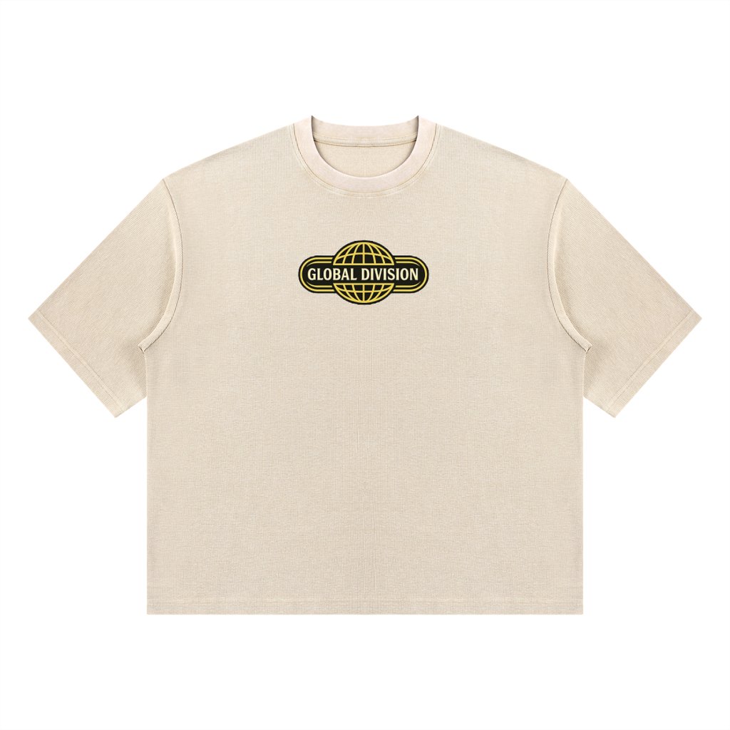 Unisex Mineral Wash Waffle Boxy T-Shirt