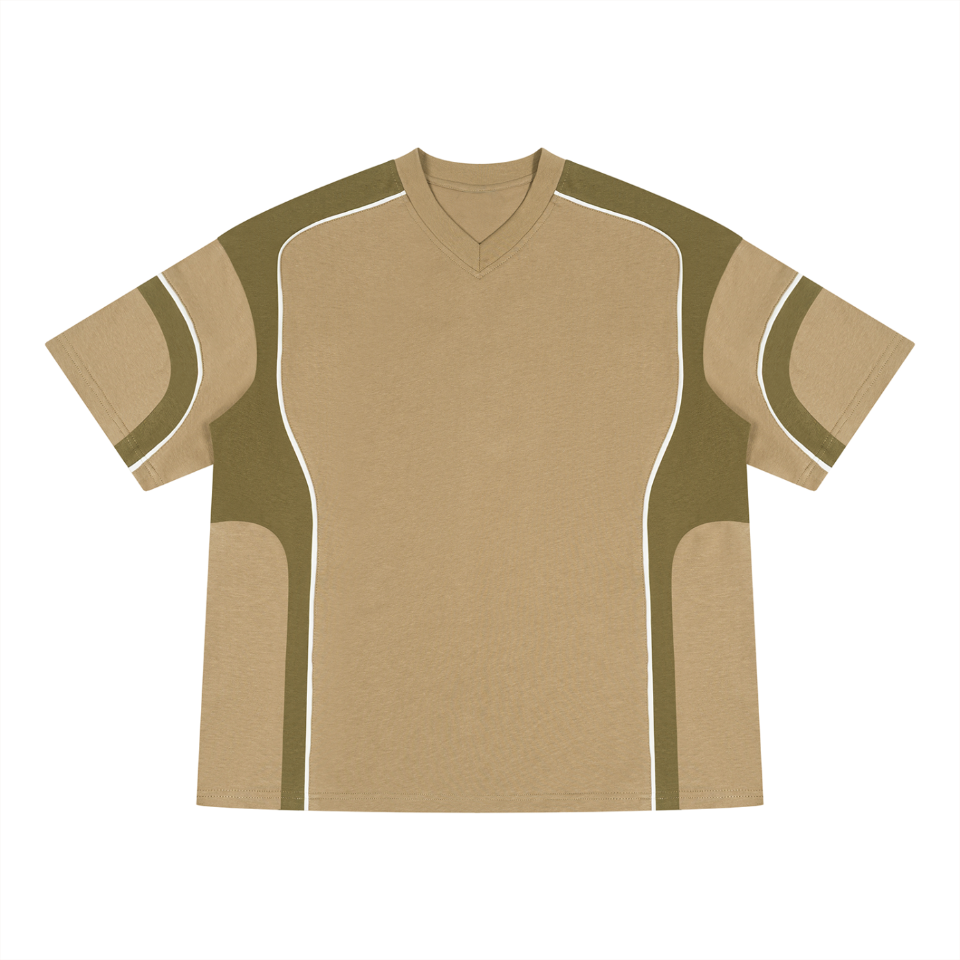 Unisex Color Block V-Neck T-Shirt
