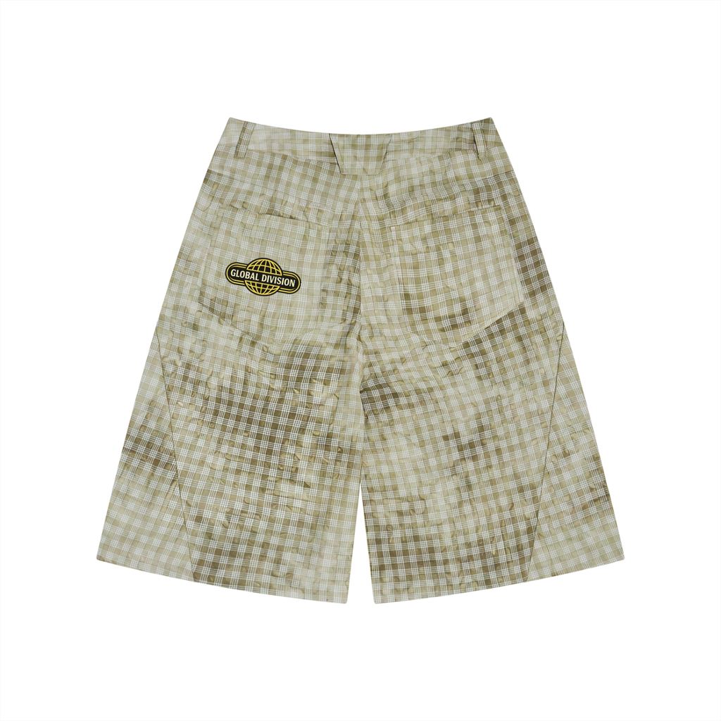 Unisex Vintage Wash Plaid Shorts