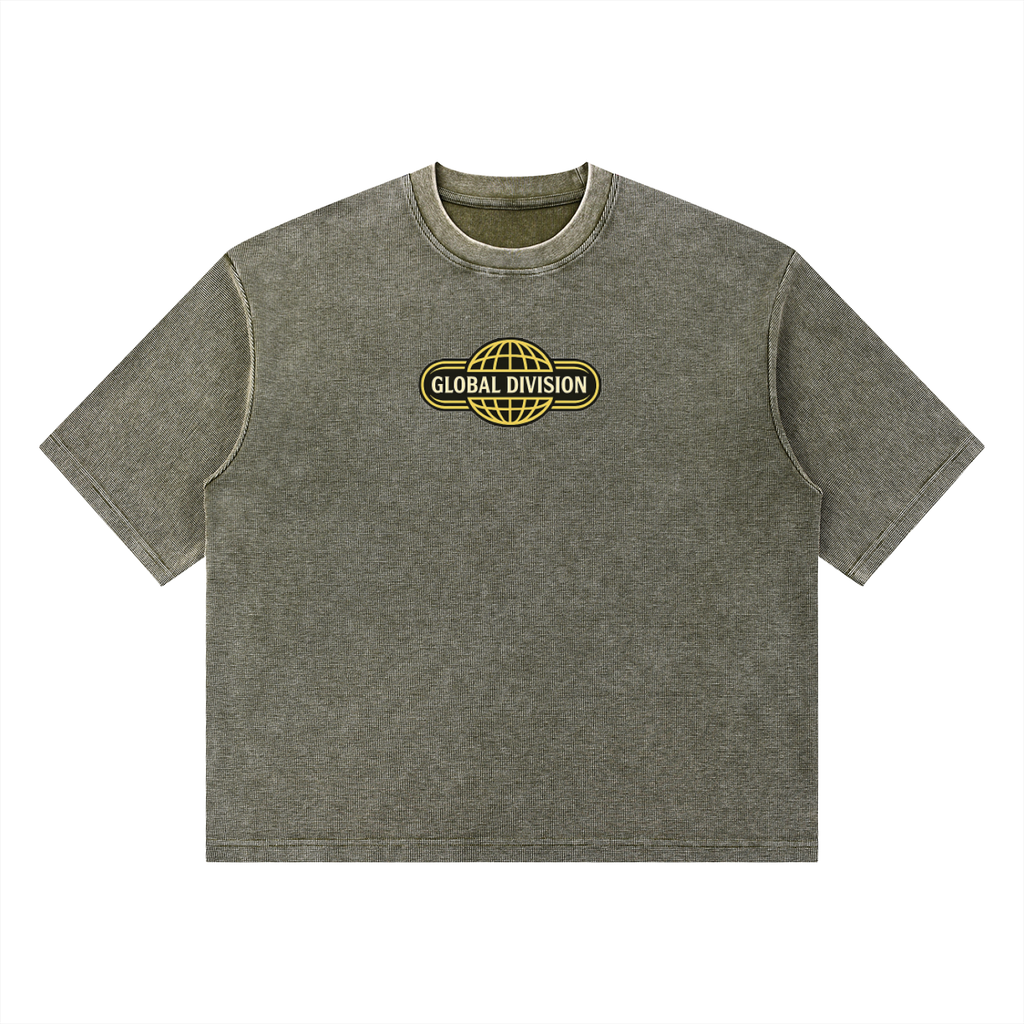 Unisex Mineral Wash Waffle Boxy T-Shirt