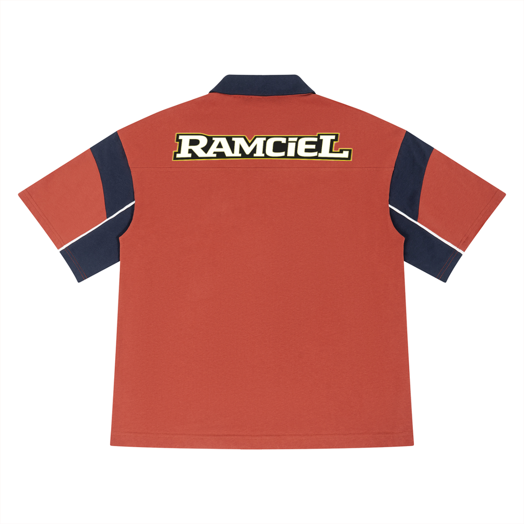 Unisex Boxy Color Block Polo Shirt