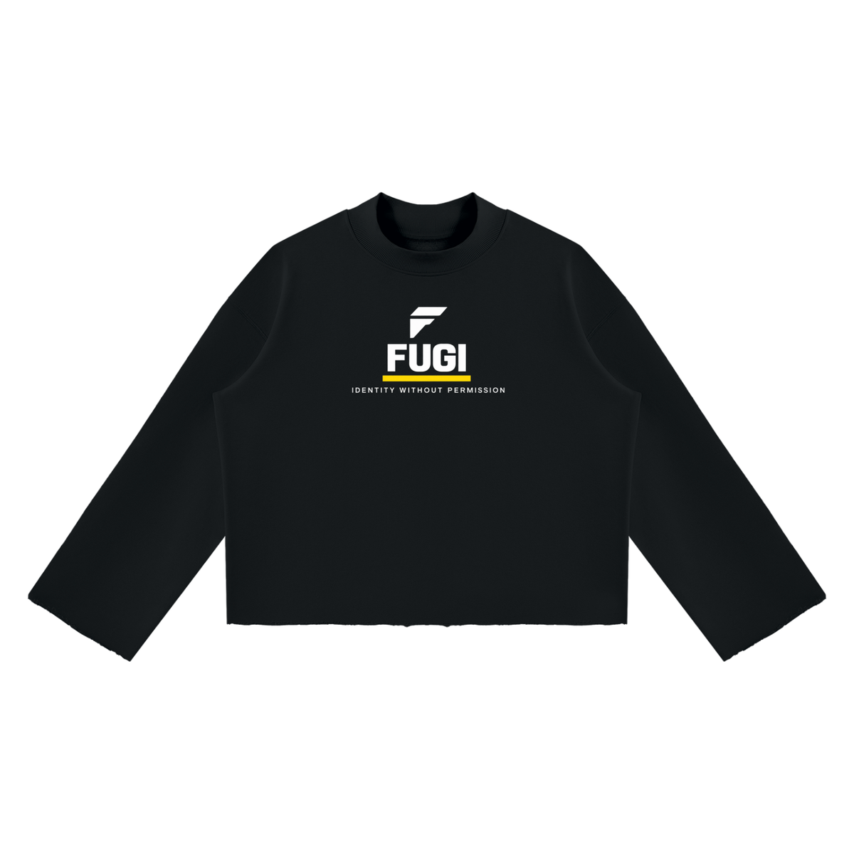 Unisex Mock Neck Raw Edge Boxy Sweatshirt