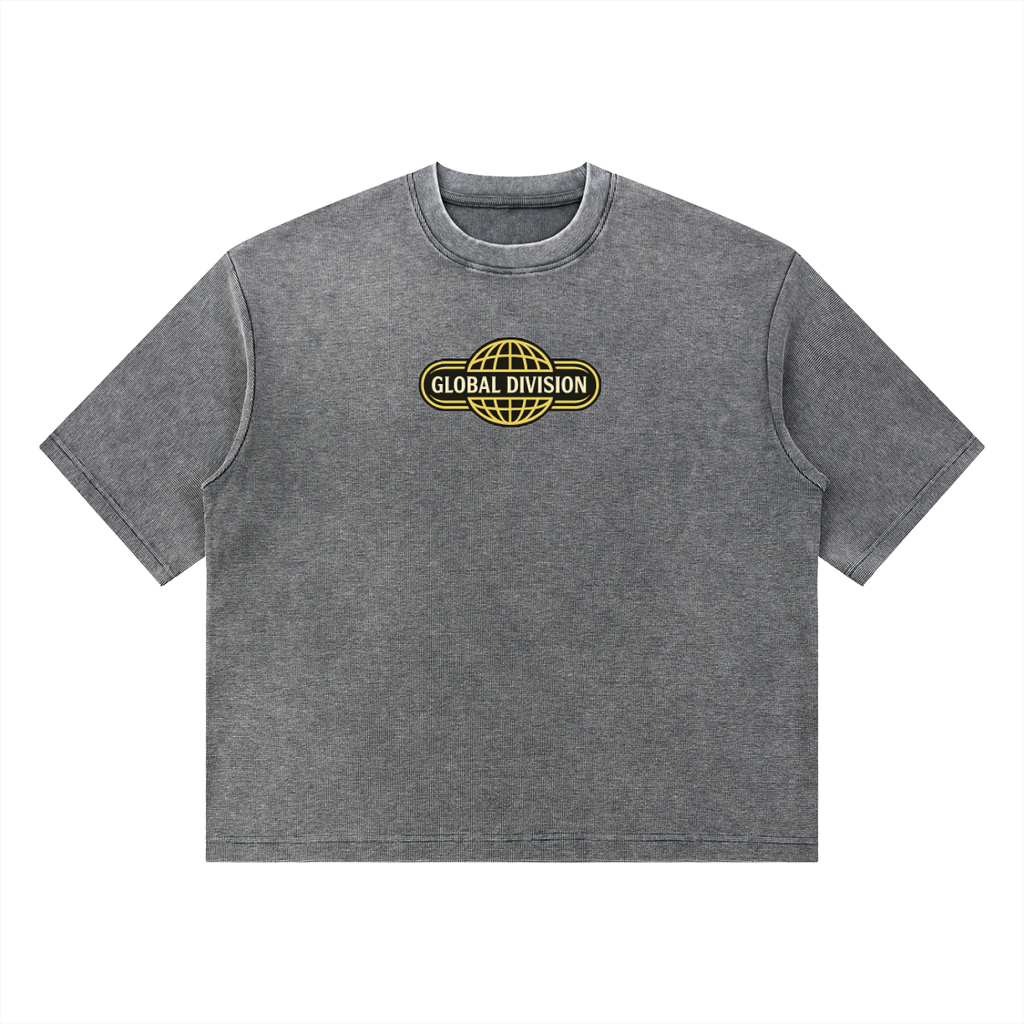 Unisex Mineral Wash Waffle Boxy T-Shirt